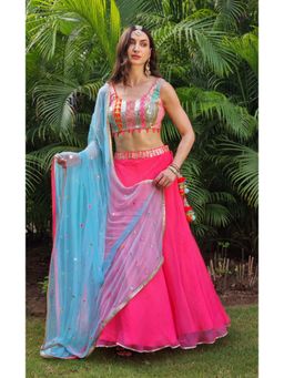 AVNNI KAPUR - Pink Lehenga with Embellished Choli and Dupatta (Set of 3)