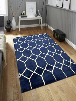 Saral Home - Blue Microfiber Carpet -120x180 Cm