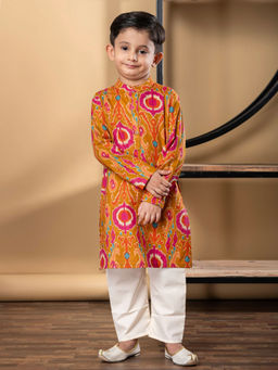 Readiprint - Boys Multi-Color Straight Style Cotton Fabric Kurta and Pyjama