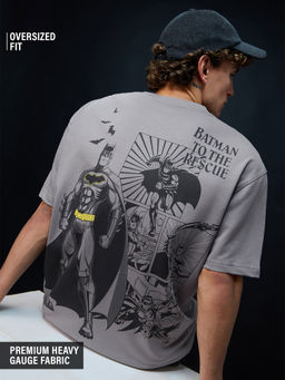 The Souled Store - Official Dc Comics: Batman To The Rescue Men Oversized Half Sleeves T-shirt