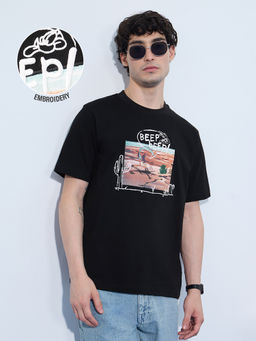 The Souled Store - Official Looney Tunes: Road Runner Men Relaxed Fit Half Sleeves T-shirt