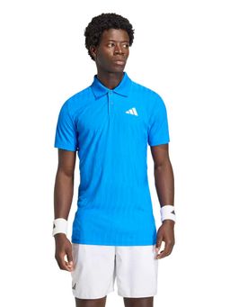adidas - Blue Printed Half Sleeves Polo T-Shirt