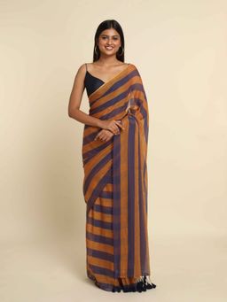 Suta - Multi-Color Stripes Pure Cotton Saree