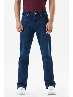 Snitch - Dark Blue Washed Straight Casual Jeans for Men