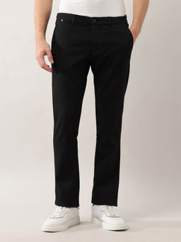 Arrow Sports - Men's Black Mid Rise Straight Fit Trouser