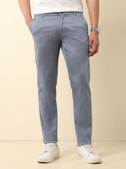 U.S. POLO ASSN. - Men's Blue Solid Straight Fit Trouser