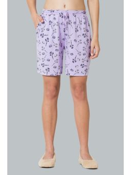 Van Heusen - Women Drawstring Waist & Functional Pocket Lounge Shorts - Purple Gumdrop