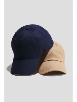 H&M - Boys Blue 2-pack cotton twill caps