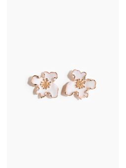 H&M - Women White Flower-shaped earrings
