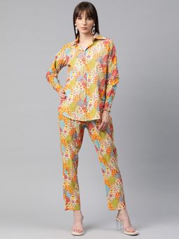 Readiprint - Shirt Style Cotton Fabric Green Shirt & Pants Co-Ord (Set of 2)