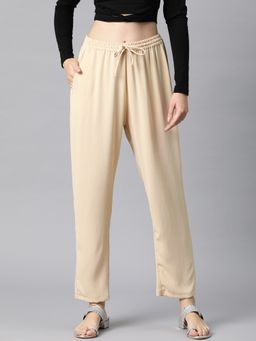 Readiprint - Women Lycra Fabric Beige Colour Pant