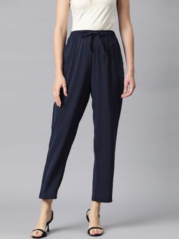 Readiprint - Women Lycra Fabric Navy Blue Colour Pant