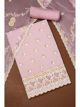 Soch - Lavender Chiffon Embroidered Unstitched Kurta and Unstitched Bottom with Dupatta (Set of 3)