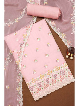 Soch - Blush Pink Chiffon Embroidered Unstitched Kurta and Unstitched Bottom with Dupatta (Set of 3)