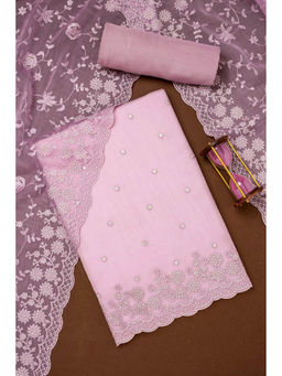 Soch - Light Purple Chiffon Embroidered Unstitched Kurta and Unstitched Bottom with Dupatta (Set of 3)