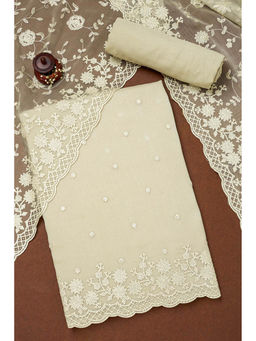 Soch - Olive Chiffon Embroidered Unstitched Kurta and Unstitched Bottom with Dupatta (Set of 3)