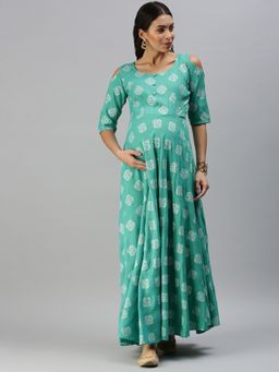 Swishchick - Green Fit and Flare Maternity Dress