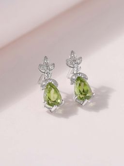 Ornate Jewels - 925 Silver Natural Green Peridot Petals Dangle Earring for Women & Girls