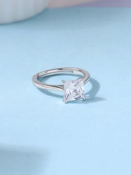 Ornate Jewels - 925 Silver 2.83 Carat American Diamond Sparkle Adjustable Ring for Women & Girls