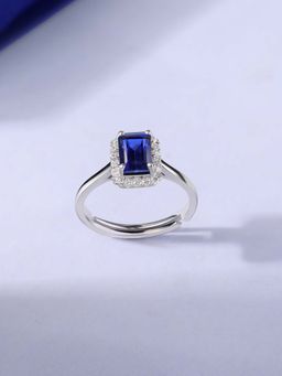 Ornate Jewels - 925 Silver 2.7 Carat Blue Tanzanite Tear Solitaire Adjustable Ring for Women & Girls