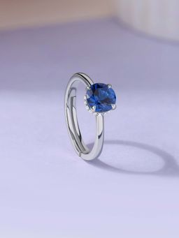 Ornate Jewels - 925 Silver 1.77 Carat Pear Tanzanite Midnight Tear Adjustable Ring for Women & Girls