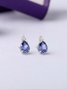 Ornate Jewels - 925 Silver Blue Tanzanite Starlit Glamour Stud Earring for Women & Girls