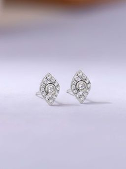 Ornate Jewels - 925 Silver American Diamond Glimmering Eye Studs Earring for Women & Girls