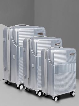 MOVE-MEANT - Voyage Ware Luggage Silver Trolley Bag (Pack of 3)