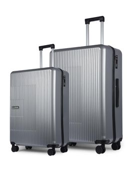 MOVE-MEANT - Travel Pro Luggage Silver Trolley Bag (Pack of 2)
