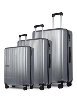 MOVE-MEANT - Travel Pro Luggage Silver Trolley Bag (Pack of 3)