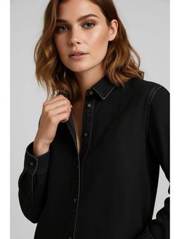 Lounge Dreams - Black Oversized Denim Shirt