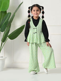Bella Moda - Green Cotton Full Sleeves All Over Printed Co-Ord (Set of 3)