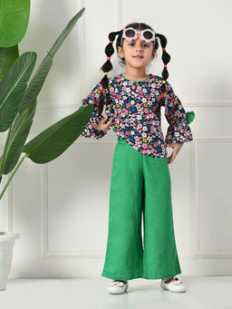 Bella Moda - Green Cotton Full Sleeves All Over Printed Co-Ord (Set of 2)