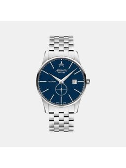 Atlantic - Blue Stainless Steel Analog Watch (56357.41.51)