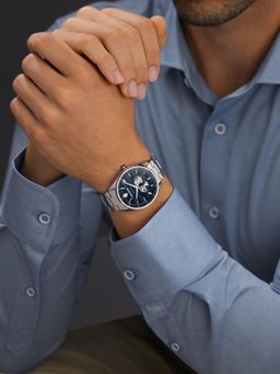 Sandoz - Blue Stainless Steel Analog Watch (Szwgl0001106)