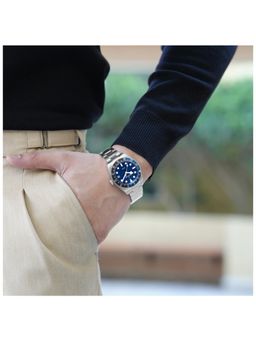 Tornado - Blue Stainless Steel Analog Watch (T24006-Sbsn)