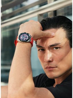 Tornado - Black Stainless Steel Chronograph Watch (T25103-Ssrrb)