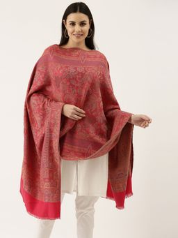 Pashmoda - Women Pink Crystal Work Jamawar Stole