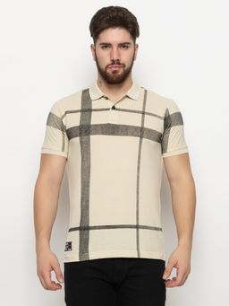 Club York - Men Cream Polo T-shirt