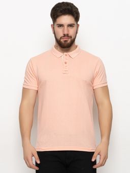 Club York - Men Pink Solid Polo T-shirt