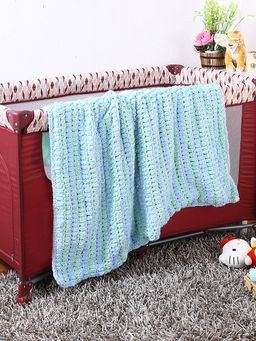 Magic Needles - Soft Chennile Striped Handmade Baby Blanket