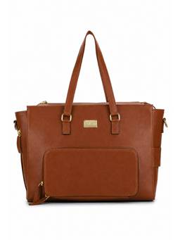 RASHKI - JUNO - Tan Women Work Handbag bag with Detachable Shoulder Strap