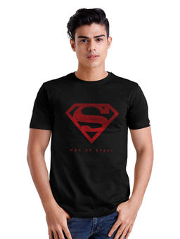 The Souled Store - Men Official Superman Iconic Emblem Black T-shirts