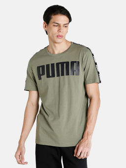 Puma - Power Rebel Logo Casual Tee Deep Lichen Green-p