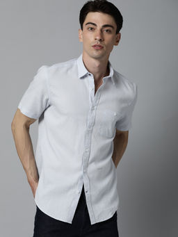 Rare Rabbit - Blue Solid Casual Shirt