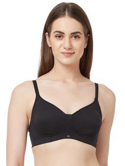 SOIE - Women's Full Coverage Encircle Non-Padded Non-Wired Bra-Black