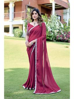 Nyri - Womens Floral Georgette Saree