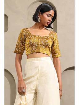 Soch - Womens Olive Fendi Organza Embroidered Blouse