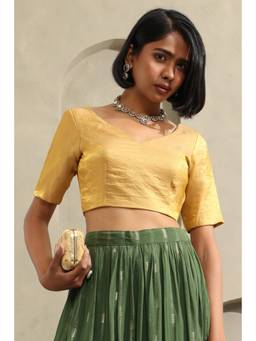 Soch - Womens Gold Fendi Organza Solid Blouse