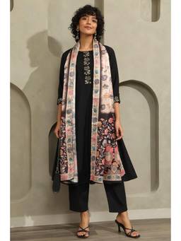 Soch - Womens Black Desert Storm Solid Salwar Suit with Zari Work